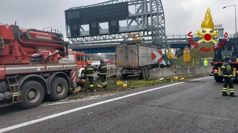 Il mezzo incidentato in A4