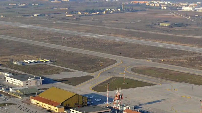 Veduta aerea. L'aeroporto di Montichiari