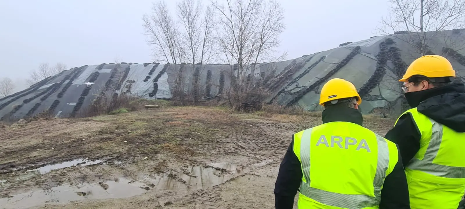 I tecnici di Arpa col drone a Fiesse