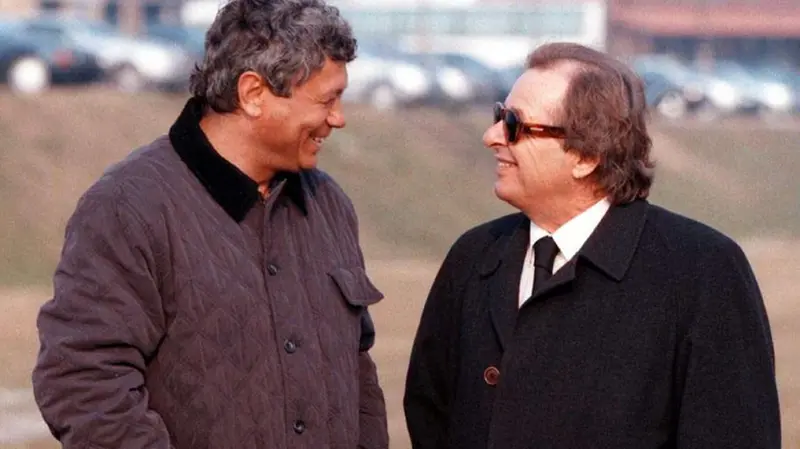 Lucescu, quando era allenatore del Brescia, con Gino Corioni - Foto Felice Calabrò