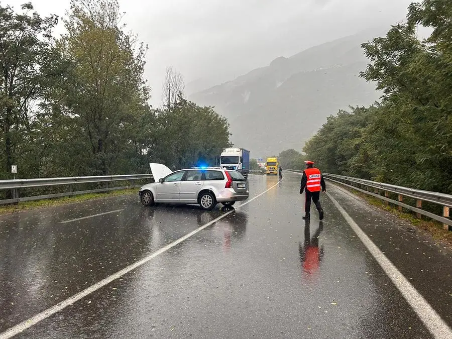 L'incidente frontale sulla statale 42 a Darfo Boario Terme