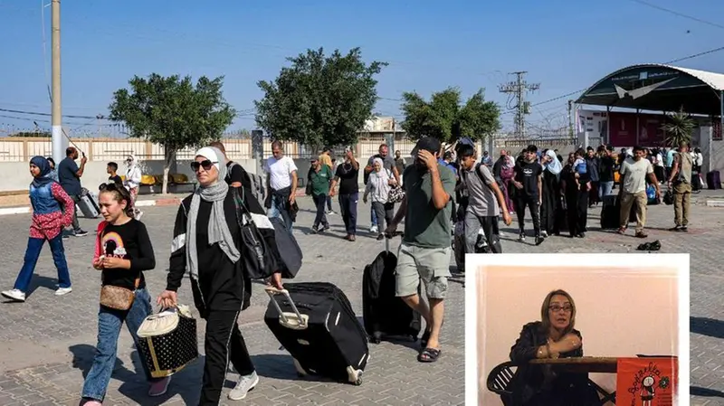 Giuditta Brattini, bresciana, è tra gli italiani evacuati oggi dalla Striscia di Gaza, a Rafah - Foto Afp © www.giornaledibrescia.it