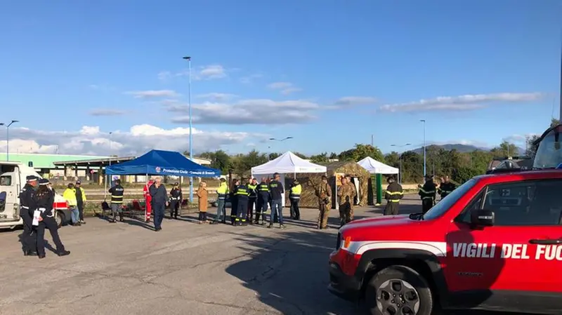 Il comando delle operazioni in via Vergnano