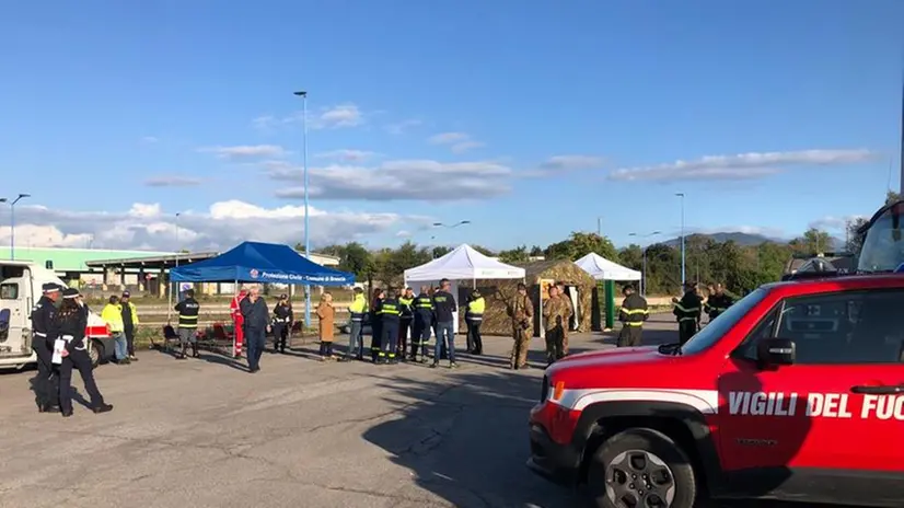 Il comando delle operazioni in via Vergnano