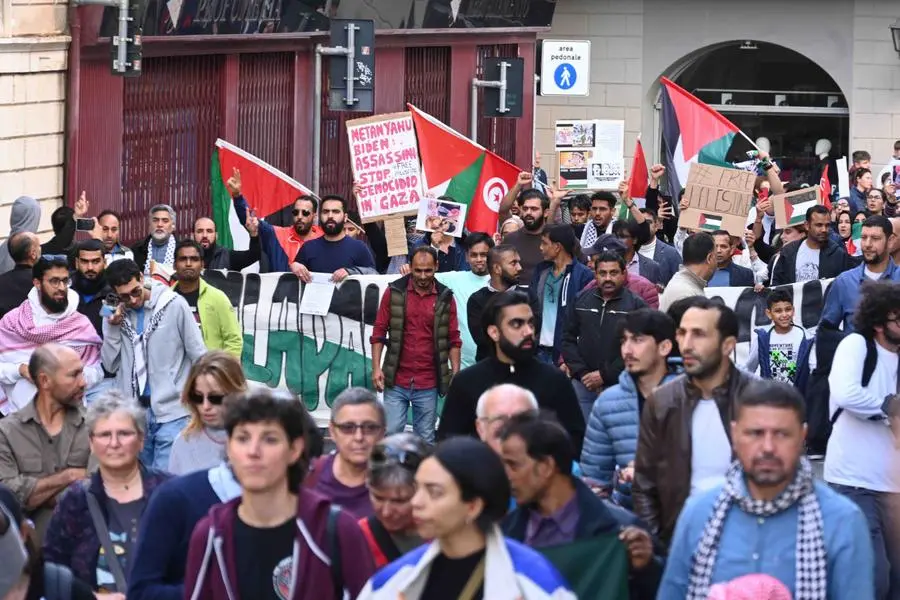 La manifestazione pro-Palestina in centro città