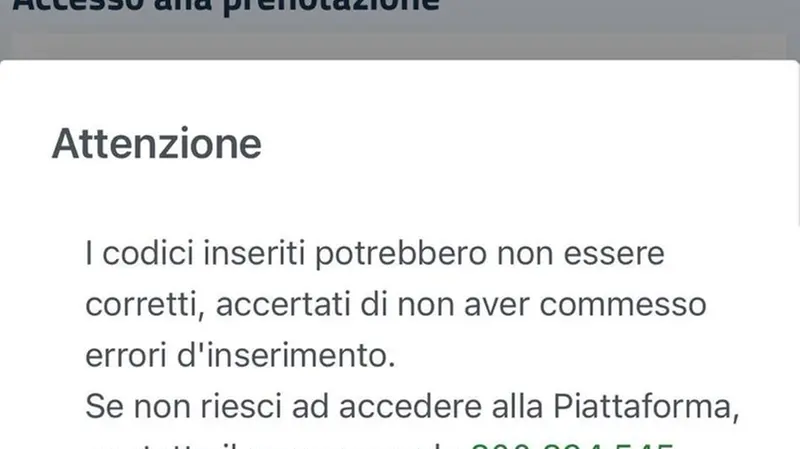 L'avviso di errore sul portale di Poste - © www.giornaledibrescia.it