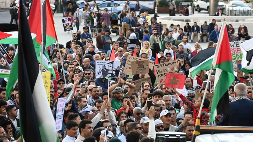 La manifestazione pro-Palestina in centro città
