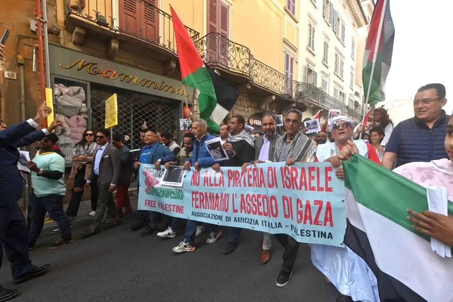 La manifestazione pro-Palestina in centro città