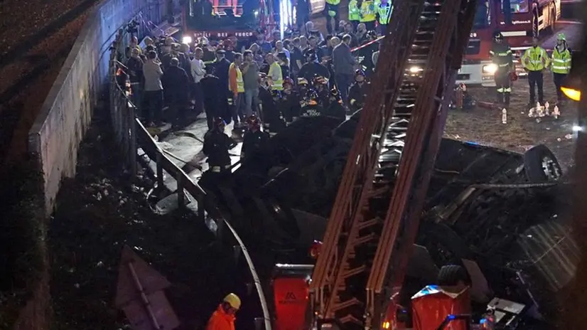 I soccorritori sul luogo della tragedia a Mestre