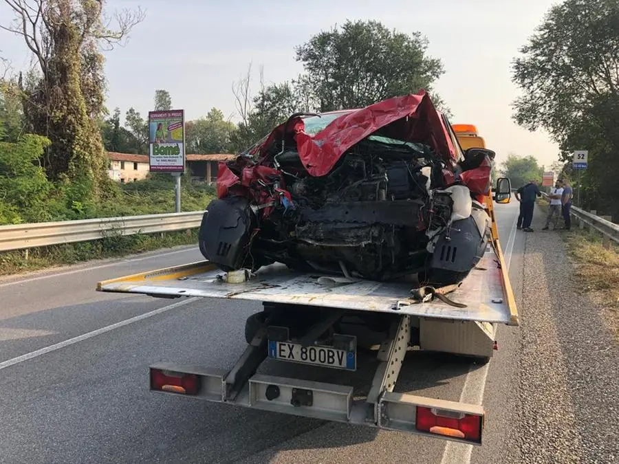 I mezzi coinvolti nell'incidente sulla 45bis