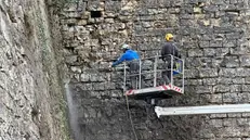 I lavori al muro nord del Castello