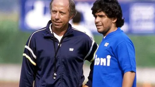 Ottavio Bianchi e Diego Maradona ai tempi d'oro del Napoli © www.giornaledibrescia.it