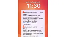 Il messaggio di It-Alert che verrà inviato il 19 settembre