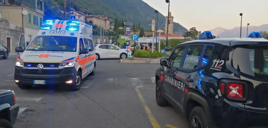 L'incidente in piazzale Boldini a Gargnano