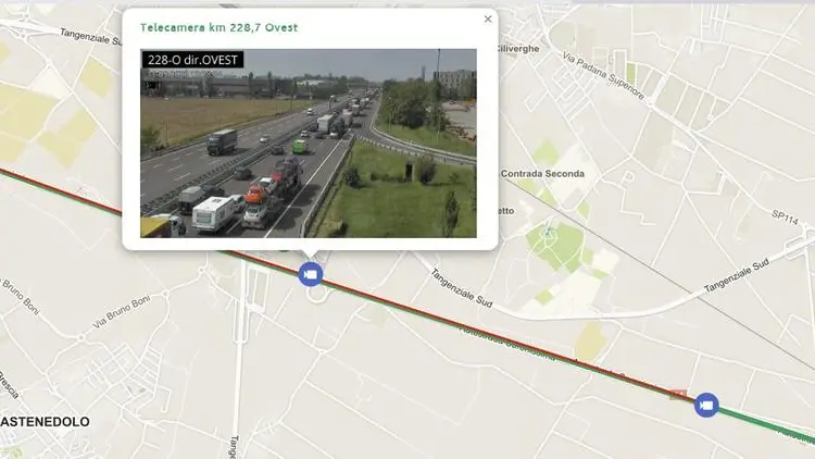 Un fermo immagine delle telecamere in A4 - Foto da A4 Autostrada In Viaggio