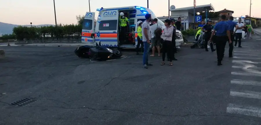 L'incidente in piazzale Boldini a Gargnano