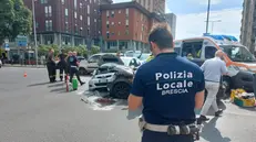 L'incidente tra via Saffi e via XX Settembre a Brescia