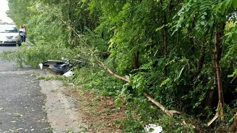 La Polizia locale di Rovato sul luogo dell'incidente
