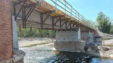 Il ponte sul Chiese a Calvisano durante i lavori
