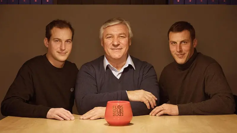 Gianfranco Comincioli con i figli Roberto e Andrea