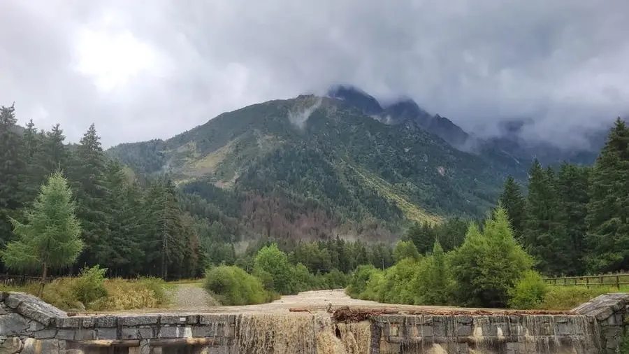 L'Oglio ingrossato in Valcamonica