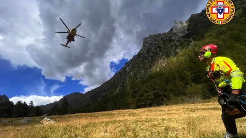 L'intervento del Soccorso alpino a Vione