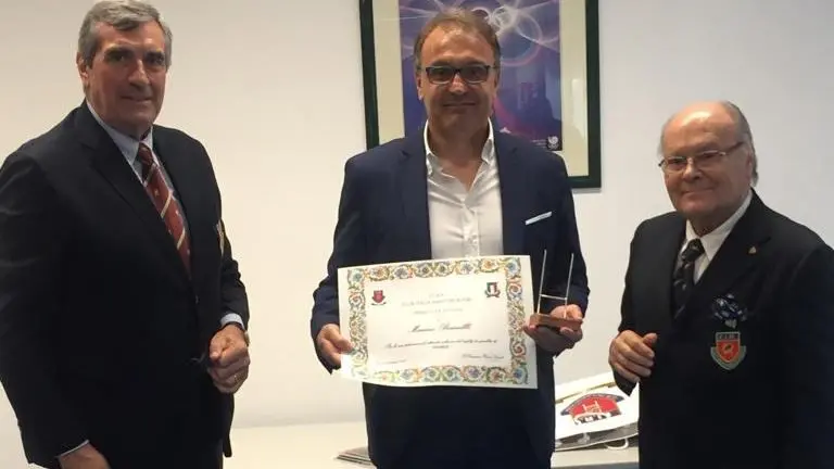 Salvatore Bonetti (a sinistra) con Massimo Brunello, ex tecnico del Calvisano - Foto © www.giornaledibrescia.it