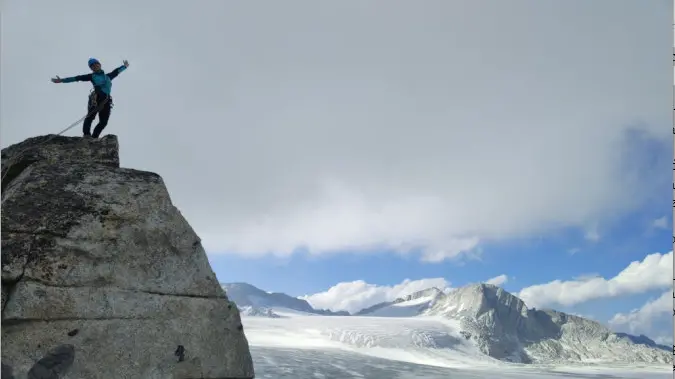 Sarah Haase dopo l'ascensione