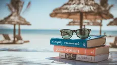 Una pila di libri in spiaggia (foto simbolica) - Unsplash