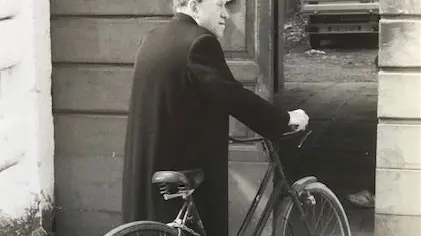 Don Fappani con la sua bicicletta