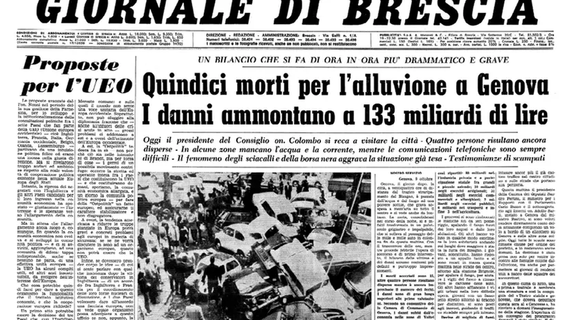 La prima pagina del gdB del 10 ottobre 1970