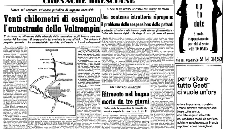 La pagina del 16 giugno 1967 del Giornale di Brescia