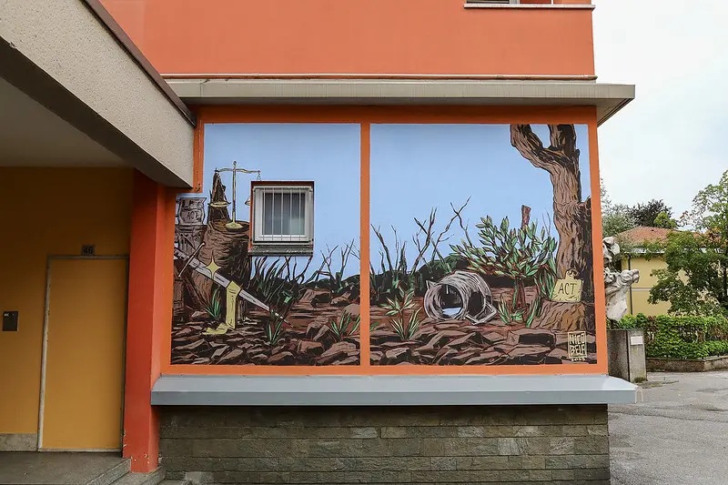 Il murale inaugurato alla scuola Carducci donato dall'associazione Carcere e Territorio
