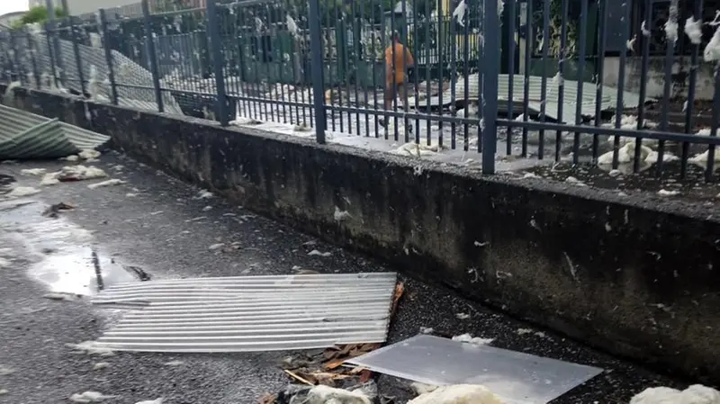 I danni del maltempo su via Industria a Ponte San Marco