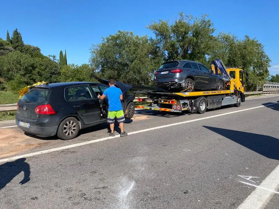 Le auto coinvolte nell'incidente a Lonato