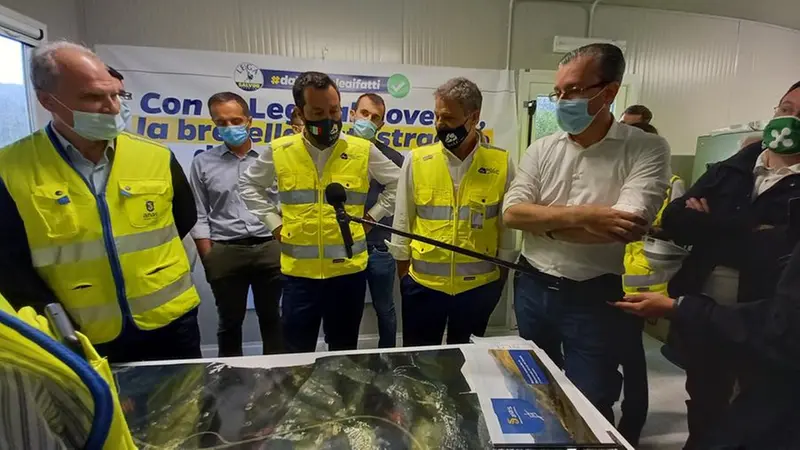 Matteo Salvini a Villa Carcina nel 2021 © www.giornaledibrescia.it