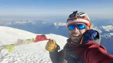 Ettore Campana sulla vetta del Monte Bianco