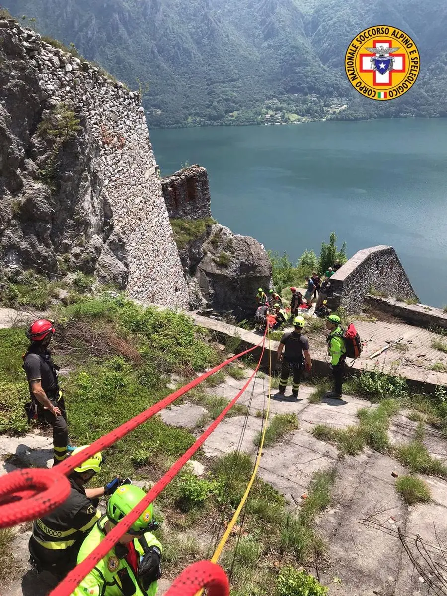 L'esercitazione di soccorso alla Rocca d'Anfo