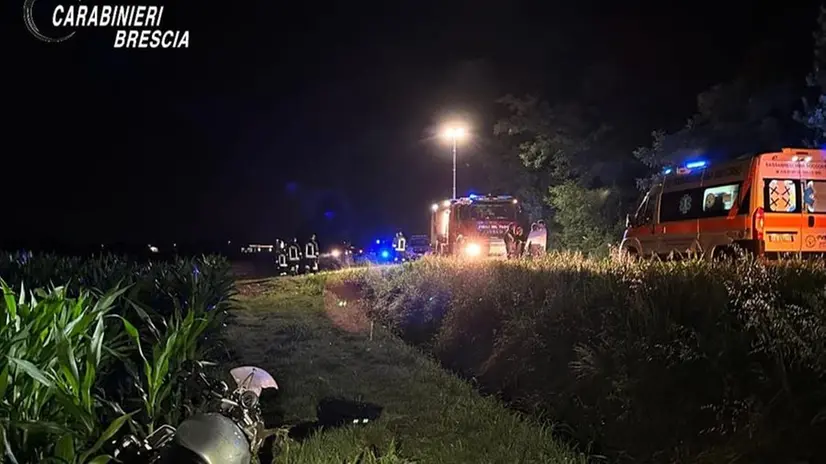 Il punto dove è accaduto l'incidente mortale a Offlaga