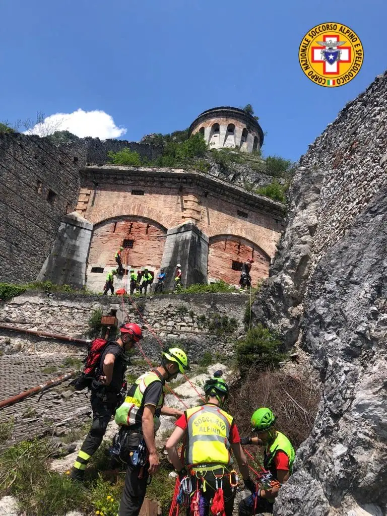 L'esercitazione di soccorso alla Rocca d'Anfo