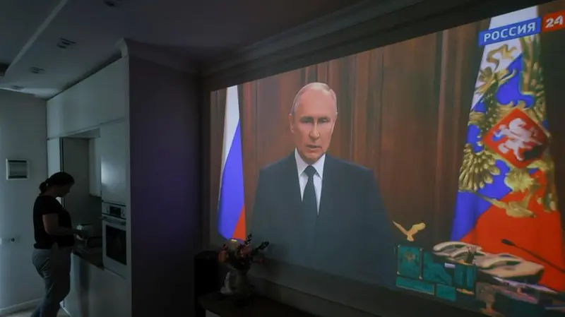 L'intervento del presidente Putin - Foto Ansa