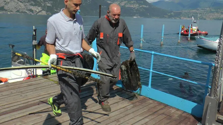 I rifiuti recuperati a Marone dai volontari di «Fondali Puliti»
