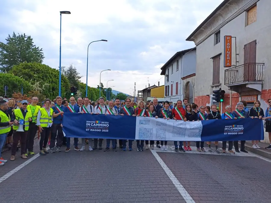 Marcia della Pace Bergamo-Brescia, la partenza dalla Mandolossa