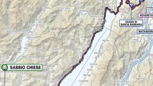 La planimetria del passaggio del Giro d'Italia nel Bresciano