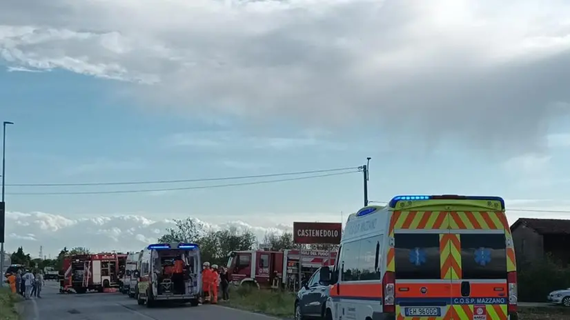 Lo scontro fra due furgoni tra Castenedolo e Ghedi
