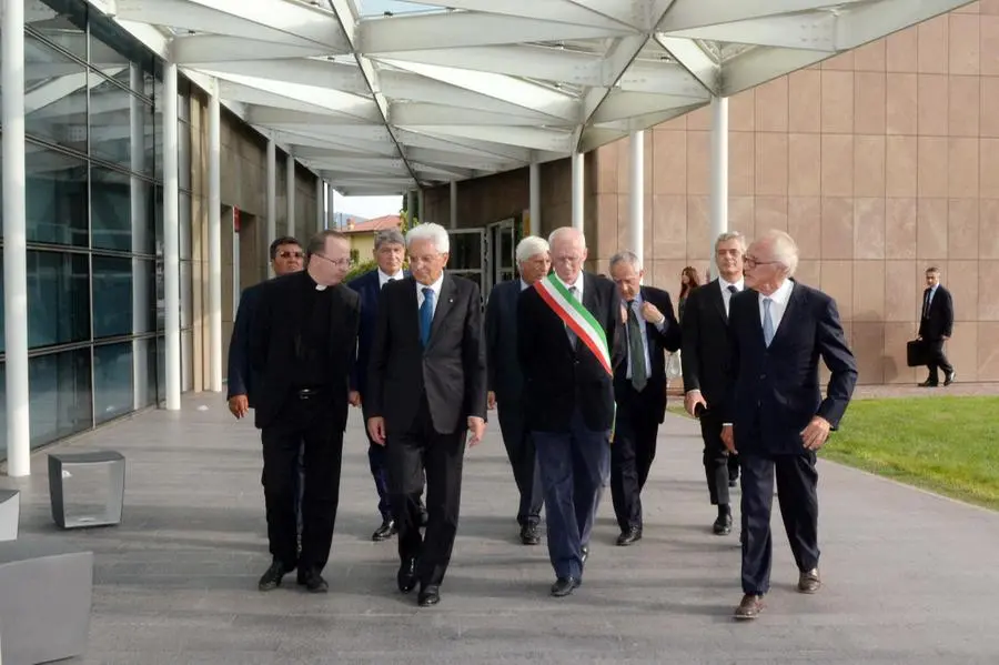 Il Presidente Mattarella in visita all'Istituto Paolo VI di Concesio nel 2016