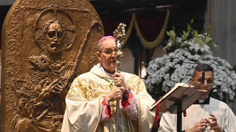 La messa solenne di Pasqua in Duomo a Brescia