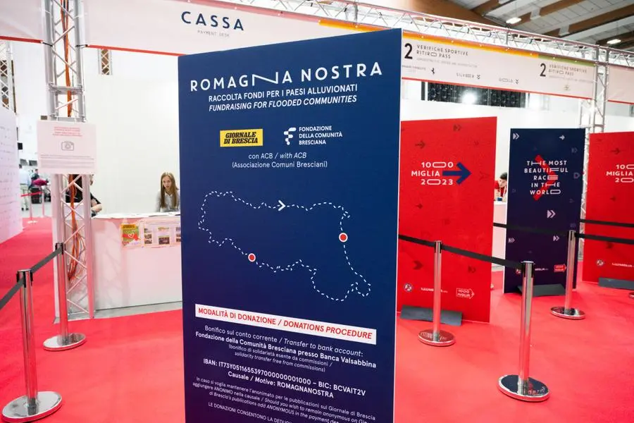 Lo stand di RomagnaNostra a Brixia Forum