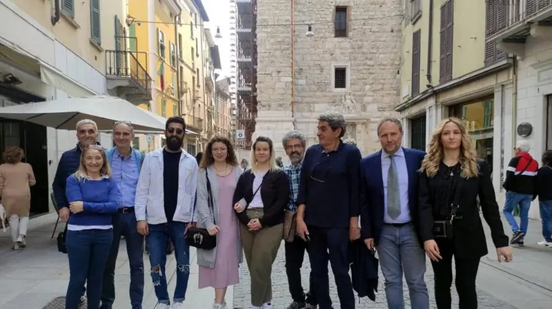 La squadra dei progettisti all'opera sulla Pallata