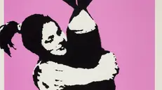 L’opera «Bomb Love» (2003, particolare) di Banksy